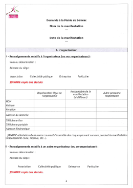 Demande de salle et manifestations diverses