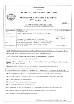 D&eacute;cision du Conseil Ex&eacute;cutif sur une demande d`autorisation et d