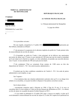 TA Montpellier 3.8.2016 Ordo L.313-11 6° doute sérieux