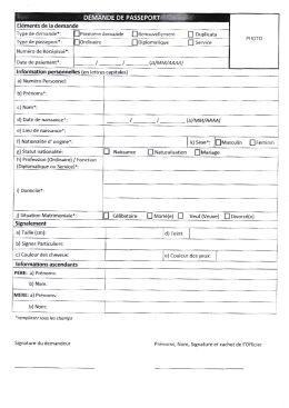 Demande de passeport