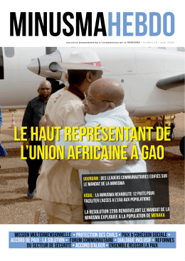 le haut rePRéSENTANT de l`union africaine à gao