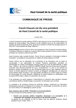 Communiqué de presse (334 ko) - Haut Conseil de la santé publique