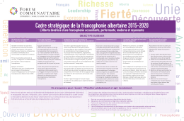 Cadre stratégique de la francophonie albertaine 2015-2020