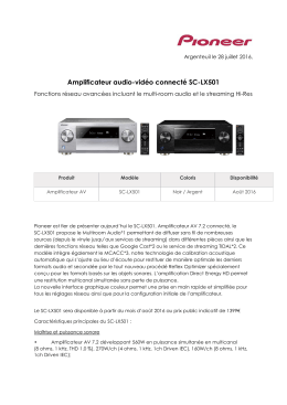 Pioneer annonce le SC-LX501, un amplificateur audio
