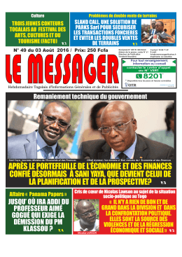 Le Messager N°49 - République Togolaise