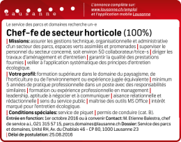 Chef-fe de secteur horticole (100%)