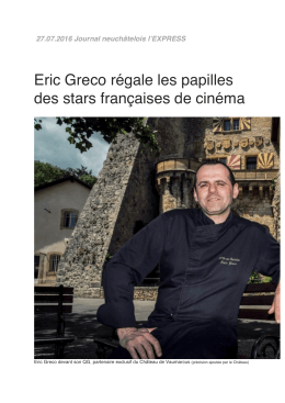 Eric Greco (notre Chef de cuisine)