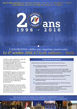 Le 1er octobre 2016 à l`Ecole militaire - Paris