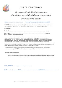 Document Ecole Vtt Poinçonnoise Attestation parentale et décharge