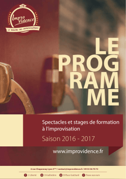le programme 2016 - 2017