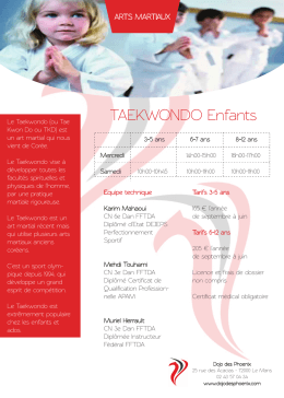 brochure TAEKWONDO ENFANTS
