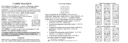 Page 1 CARRE MAGIQUE Jeu de logique et de réflexion