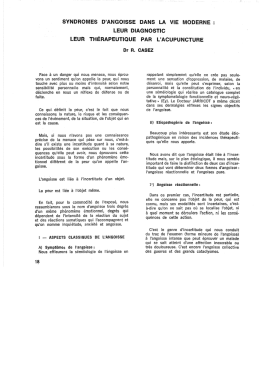 syndromes d`angoisse dans la vie moderne, leur diagnostic