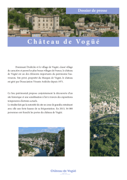 Dossier de presse - Château de Vogüé