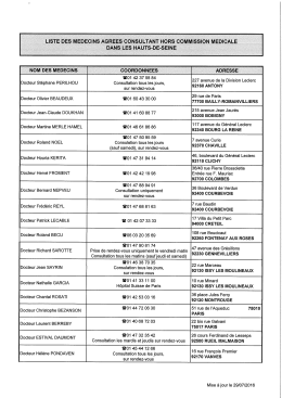Liste des m&eacute;decins agr&eacute;&eacute;s consultant dans les Hauts-de
