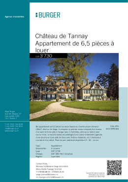 Château de Tannay Appartement de 6,5 pièces à louer