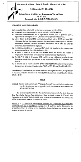 Interdiction de circulation lors du passage du tour de france