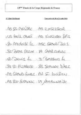 Page 1 1/8" Finale de la Coupe R&eacute;gionale de France 1&deg; Club Cit&eacute;