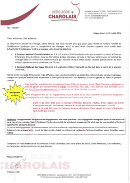 Courrier d`engagements CNA – CNV 2016