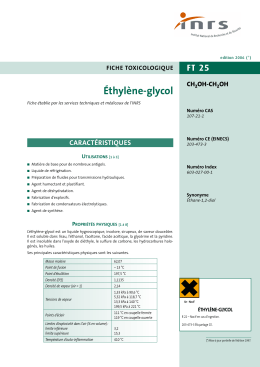 Éthylène-glycol (FT 25) - Fiche toxicologique