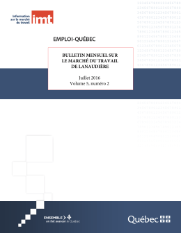 Bulletin sur le marché du travail - Lanaudière - Emploi