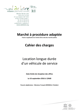 Marché à procédure adaptée Cahier des charges Location longue