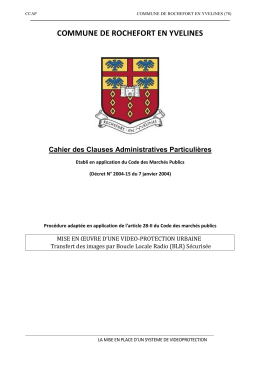 Cahier des Clauses Administratives Particulières