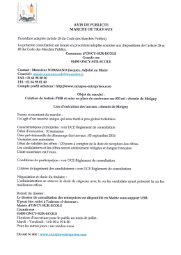 avis d`appel &agrave; la concurence des march&eacute;s publics - oncy-sur