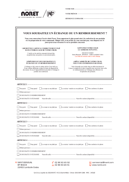 Echanges et remboursements