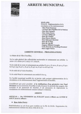 Page 1 ARRETE MUNICIPAL www.aurillac.fr 2016