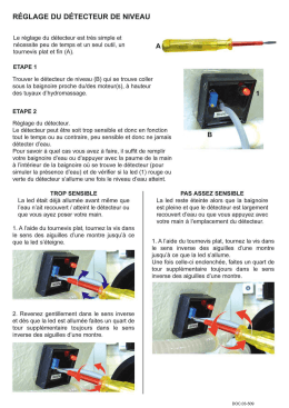 r&eacute;glage d&eacute;tecteur niveau-notice