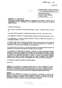 ARRETE PRESCRIVANT L ENQUETE PUBLIQUE