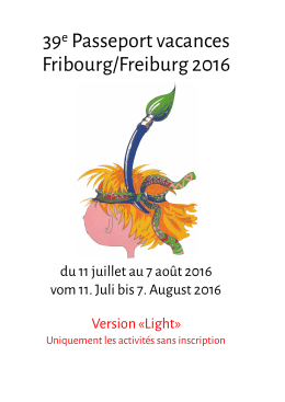 brochure «Light - Passeport Vacances Fribourg