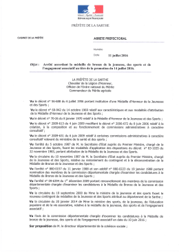 14 juillet 2016 (bronze) - La pr&eacute;fecture de la Sarthe