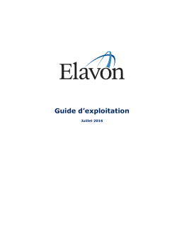 Guide d`exploitation