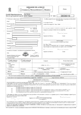 Demande licence 2016 2017