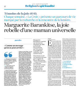 Marguerite Barankiste, une maman universelle