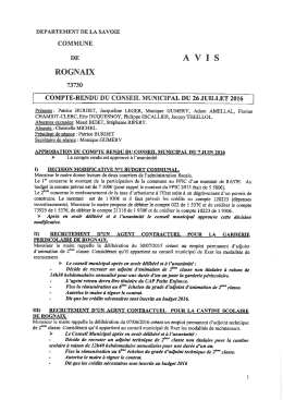 compte rendu du conseil municipal du 26 juillet 2016