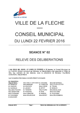 Conseil municipal du 22 février 2016