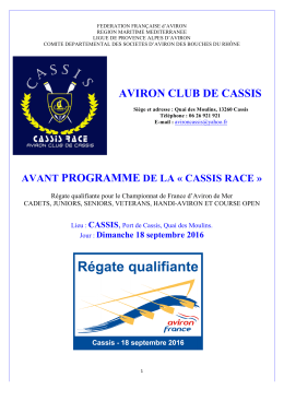 la Cassis Race - AVIRON CLUB de CASSIS