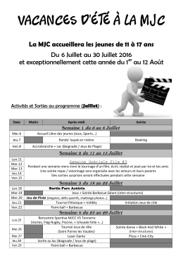 Programme - MJC Chaource
