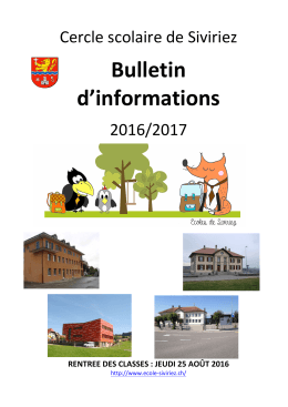 Bulletin d`informations - Site Cercle scolaire Siviriez