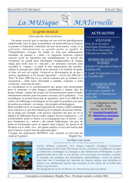 Bulletin n° 27 - La MUSique MATernelle