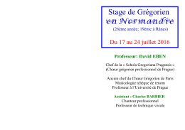 Stage de Grégorien en Normandie