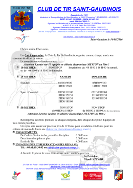 Invitation Concours Amical Saint Gaudens 3 et 4 septembre 2016