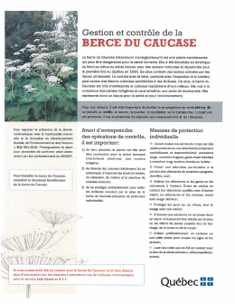 Gestion et contr&ocirc;le de la plante Berce du Caucase