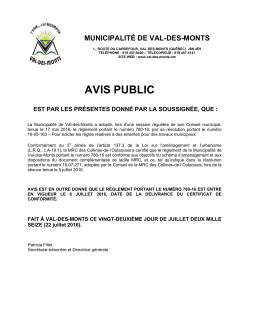 avis public - Municipalité de Val-des