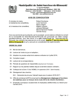 Télécharger la nouvelle - Municipalité de Saint-Narcisse-de