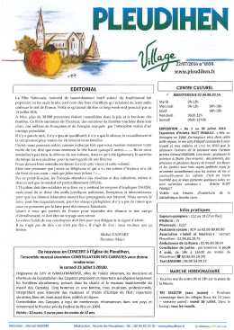 n&deg; 1858 du Vendredi 22 Juillet 2016 - Pleudihen-sur