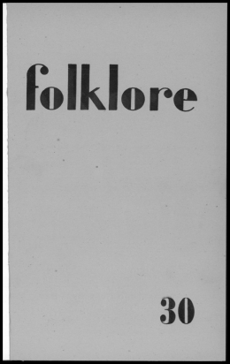 Folklore, n°30, 1943.